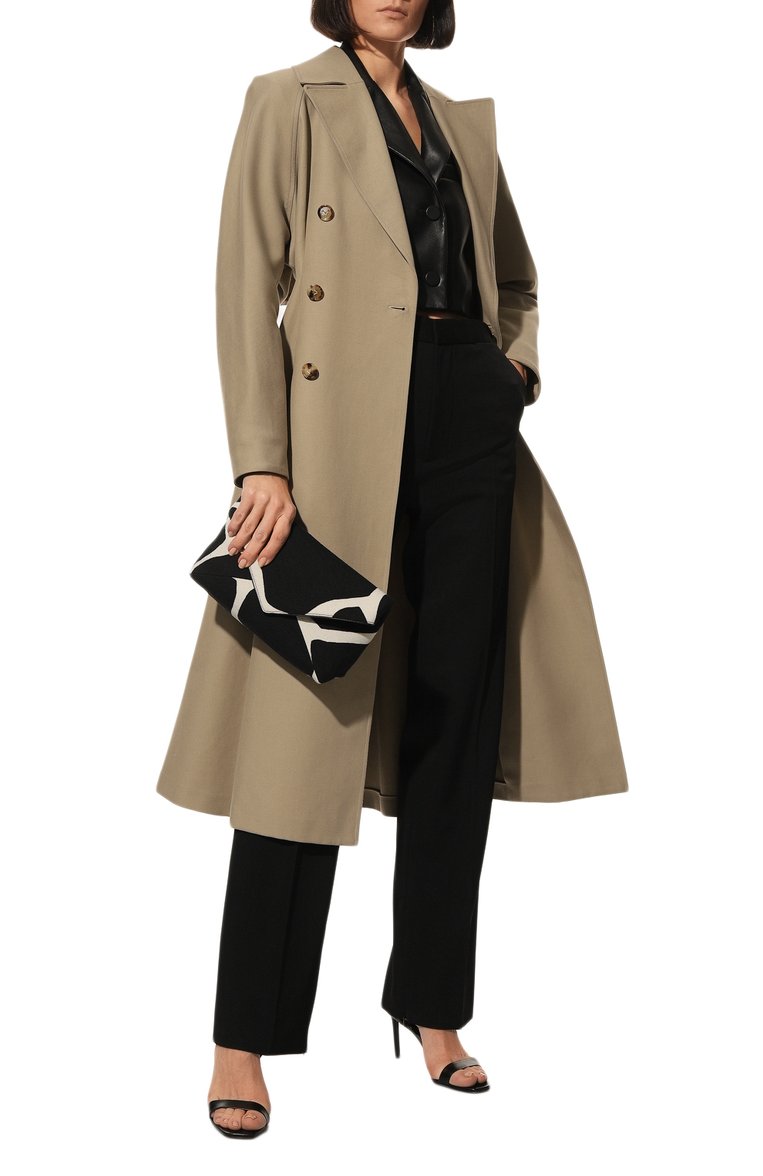 Женский клатч DRIES VAN NOTEN черно-белого цвета, арт. 222-031507-704 | Фото 8 (Материал: Текстиль; Размер: medium; Женское Кросс-КТ: Клатч-клатчи)