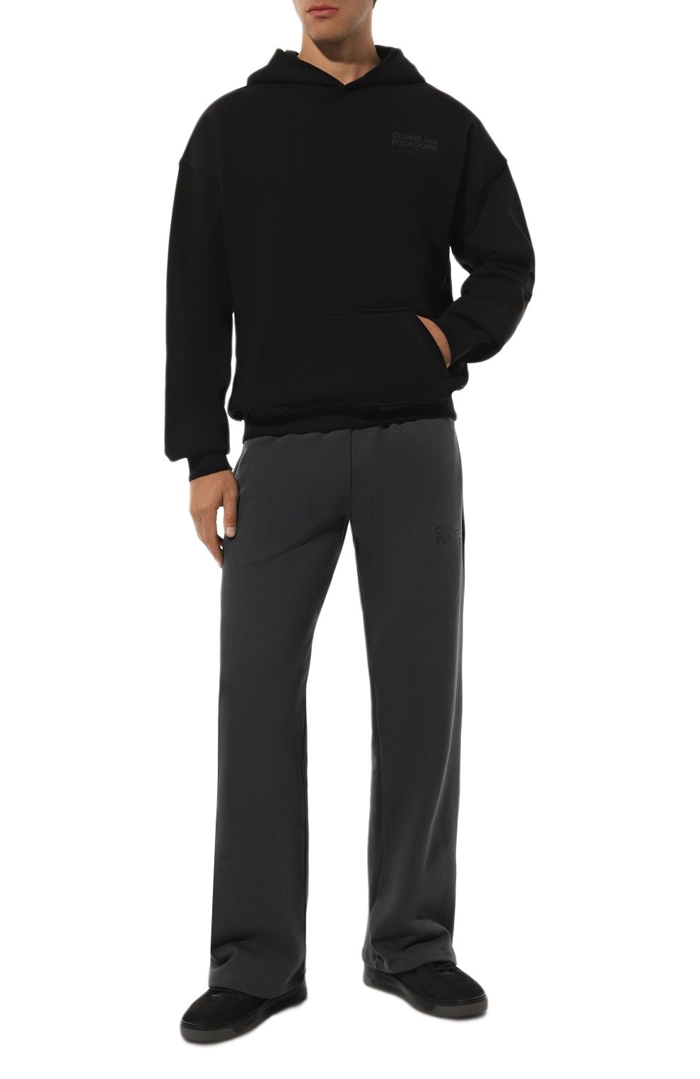 Хлопковое худи COMME DES FUCKDOWN черного цвета по цене 13250 руб., арт. CFABM01325, фото 2 Хлопковое худи COMME DES FUCKDOWN, арт. CFABM01325, фото 2