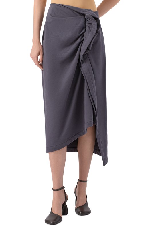 Хлопковая юбка Dries Van Noten 011140-2611-803 Серый  011140-2611-803 Фото 3