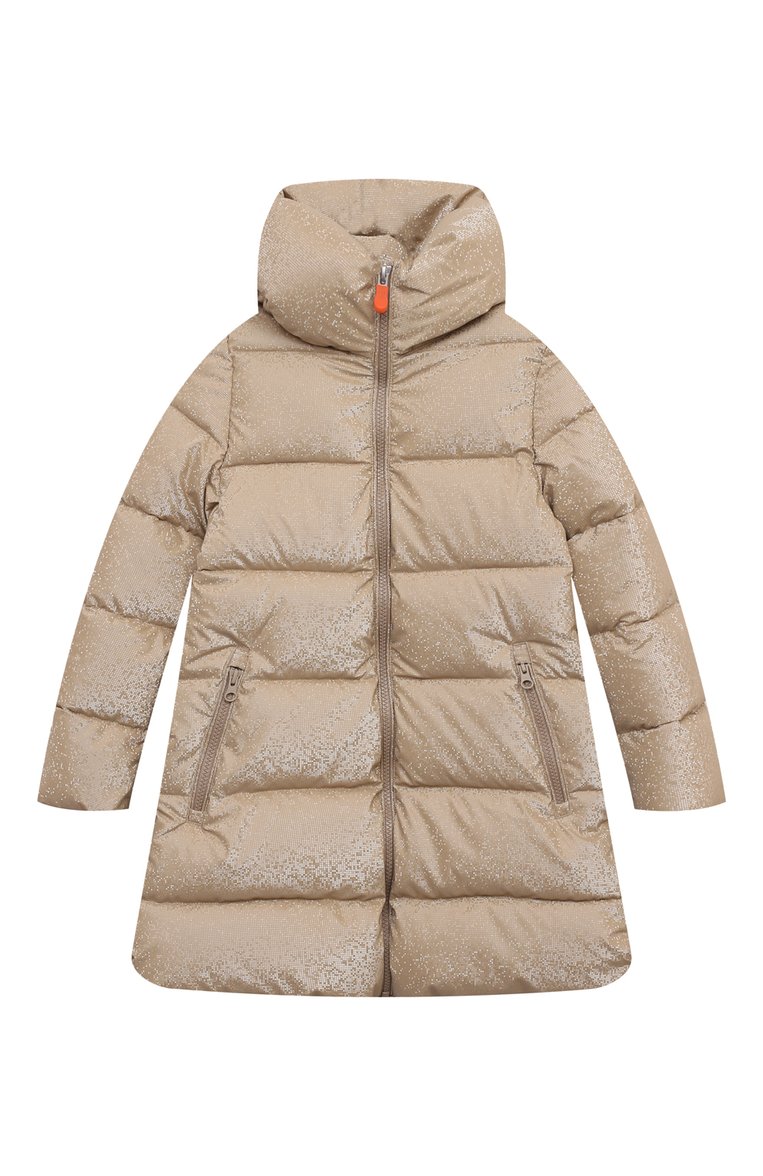 Детская ут�епленное пальто SAVE THE DUCK золотого цвета, арт. J45510G/TRISTA/BLIN19/4-8 | Фото 1 (Рукава: Длинные; Драгоценные камни: Проставлено; Материал внешний: Синтетический материал; Материал подклада: Синтетический материал; Материал сплава: Проставлено; Кросс-КТ: Зима, Утепленные; Ростовка одежда: 8 лет | 128 см, 6 лет | 116 см)