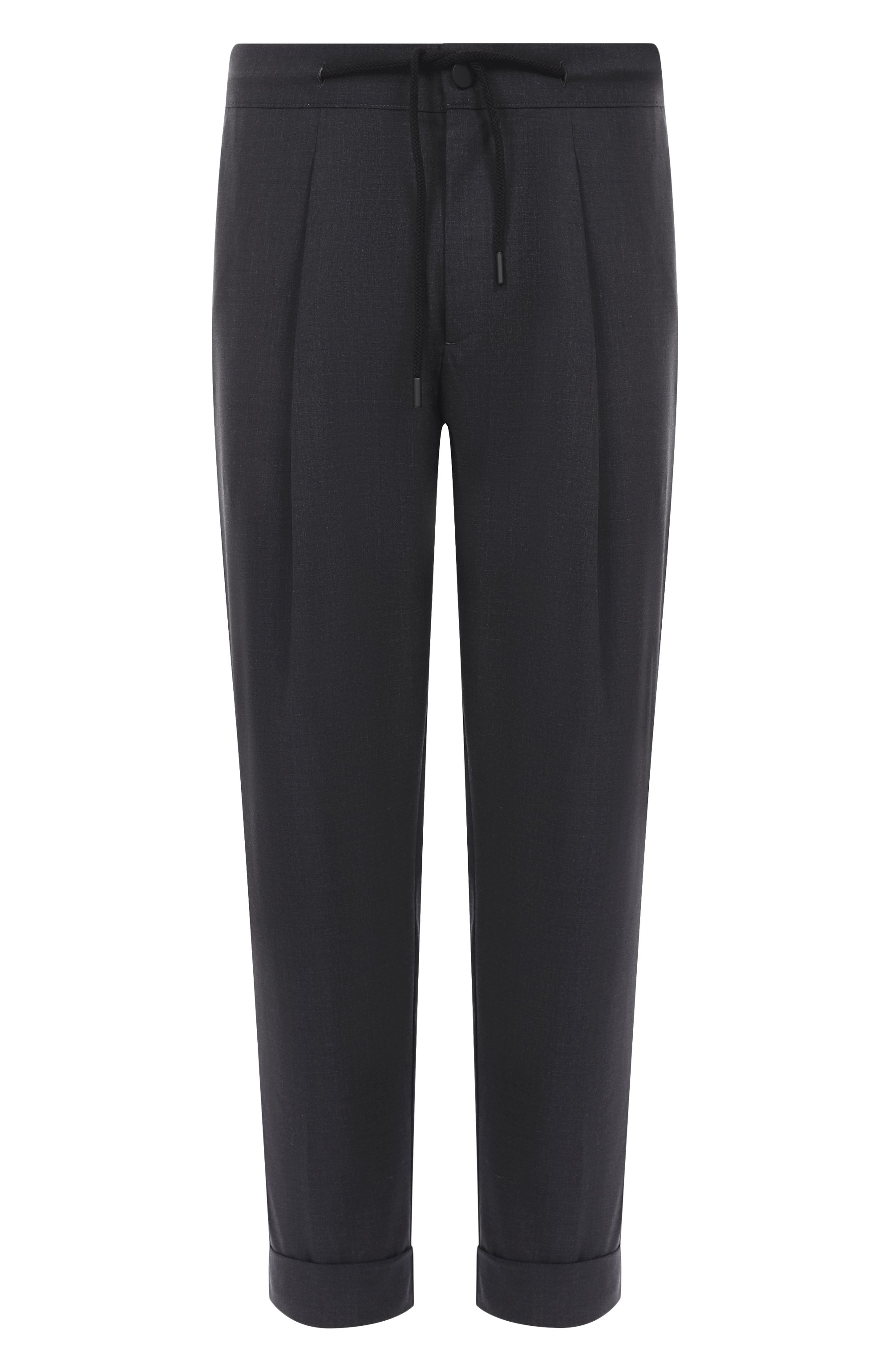 Шерстяные брюки KITON темно-серого цвета по цене 190500 руб., арт. UPKN023K0371103, фото 1 Шерстяные брюки KITON, арт. UPKN023K0371103, фото 1