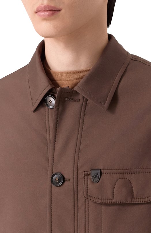 Шелковая куртка Brioni SFQS0L/P0410 Коричневый  SFQS0L/P0410 Фото 5