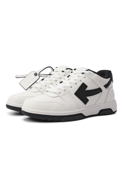 Мужские комбинированные кеды out of office OFF-WHITE, арт. 0MIA189C99LEA019
