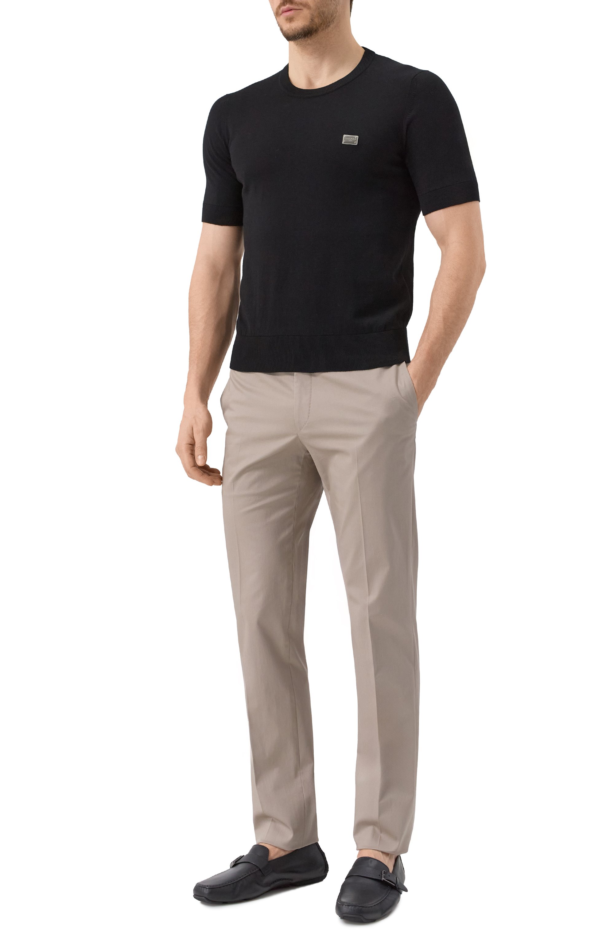 Хлопковый джемпер DOLCE & GABBANA черного цвета по цене 95050 руб., арт. GXX03T/JBCE9, фото 2 Хлопковый джемпер DOLCE & GABBANA, арт. GXX03T/JBCE9, фото 2