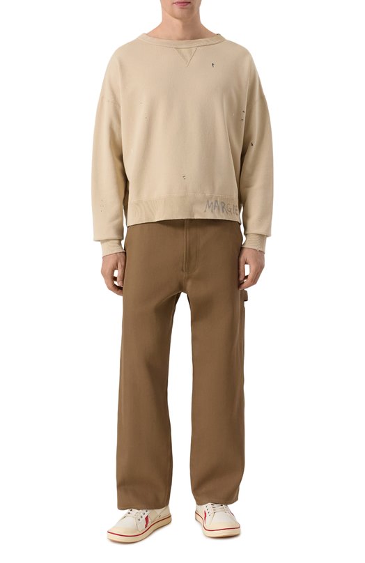 Хлопковые брюки Moschino J0302/5215 Коричневый  J0302/5215 Фото 2