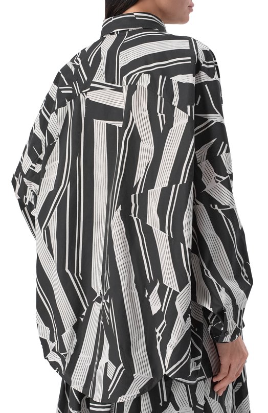 Хлопковая рубашка Dries Van Noten 130700/3003 Чёрно-белый  130700/3003 Фото 4