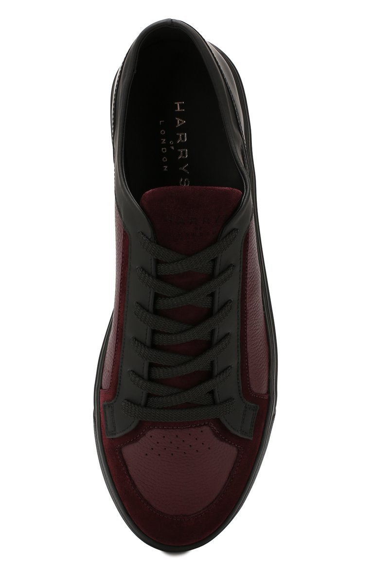 Мужские кожаные кеды HARRYS OF LONDON бордового цвета, арт. VIM SUEDE/S0FT MILLED/TECH | Фото 5 (Статус проверки: Проверена категория, Проверено; Подошва: Плоская; Материал внутренний: Натуральная кожа; Материал утеплителя: Без утеплителя; Стили: Классический; Материал сплава: Проставлено, Проверено; Драгоценные камни: Проставлено; Материал внешний: Натуральная кожа; Кросс-КТ: Низкие)