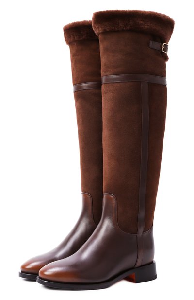 Женские кожаные ботфорты SANTONI, арт. WSHG71931BJ2ARHG