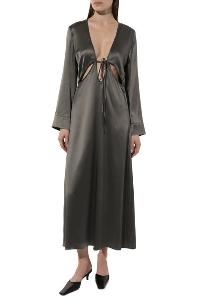 Шелковое платье JM STUDIO серого цвета по цене 50950 руб., арт. FW232437, фото 3 Шелковое платье JM STUDIO, арт. FW232437, фото 3