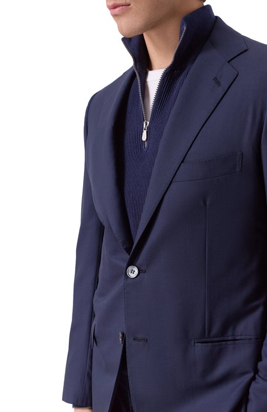 Шерстяной пиджак Kiton UG81K0982823 Синий  UG81K0982823 Фото 6