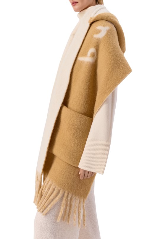 Шерстяной шарф Burberry 8121283 Бежевый  8121283 Фото 4