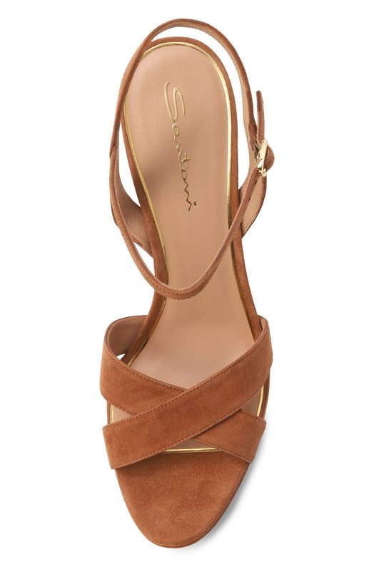Замшевые босоножки Santoni WHVG72287HX2NMGD Коричневый  WHVG72287HX2NMGD Фото 6