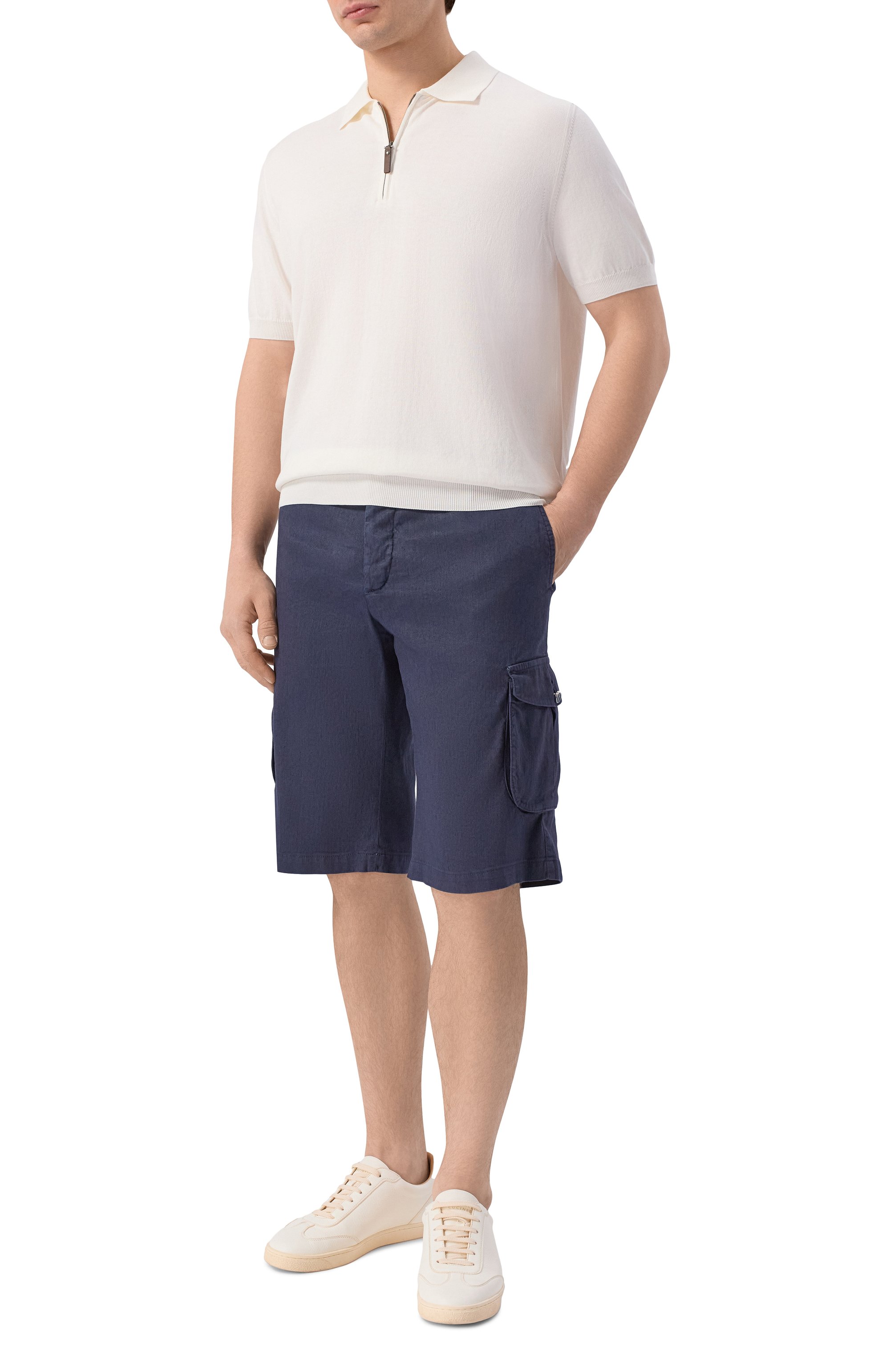 Шорты изо льна и хлопка KITON, арт. UFPPBK0603H, фото 2