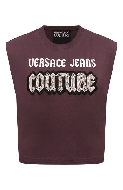 Женская хлопковая футболка VERSACE JEANS COUTURE, арт. 77HAHC01/CJ01C