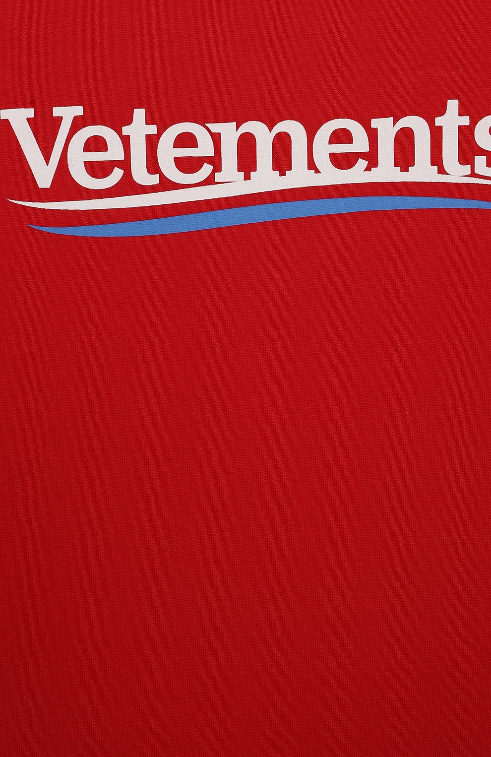 Хлопковая футболка VETEMENTS красного цвета по цене 26100 руб., арт. KA10TR160R, фото 3 Хлопковая футболка VETEMENTS, арт. KA10TR160R, фото 3