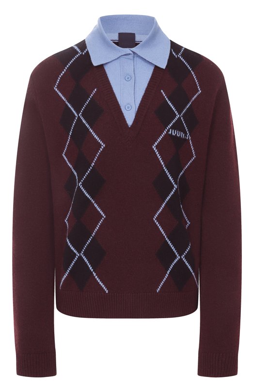 Пуловер из шерсти и кашемира Juun.J JW5X51W04 Бордовый JW5X51W04