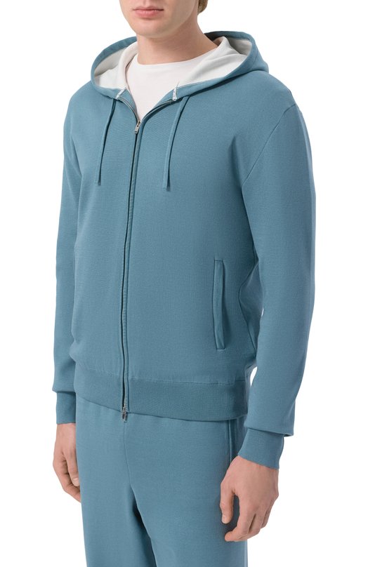 Кардиган из хлопка и шелка MVST M26.CSM.K420/M0142-C0TT0N/SILK Голубой  M26.CSM.K420/M0142-C0TT0N/SILK Фото 3