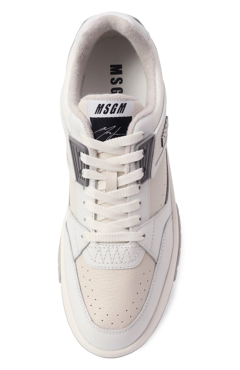 Мужские кожаные кеды rck MSGM белого цвета, арт. 3840MS604/886 | Фото 6 (Драгоценные камни: Проставлено; Материал внутренний: Текстиль; Подошва: Массивная; Материал внешний: Натуральная кожа; Материал сплава: Проставлено; Кросс-КТ: Низкие; Стили: Классический; Материал утеплителя: Без утеплителя)