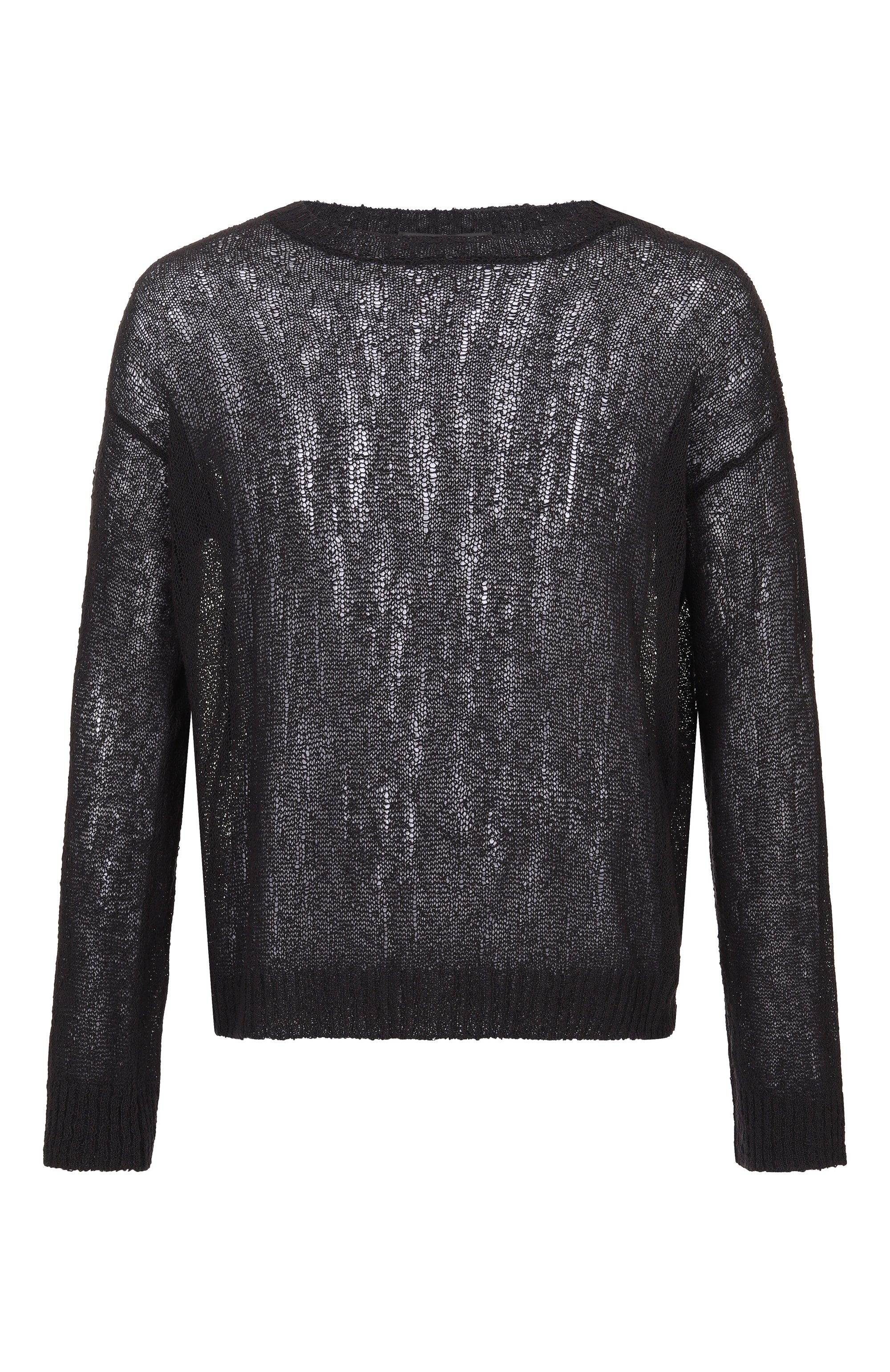 Хлопковый джемпер ANN DEMEULEMEESTER черного цвета по цене 98850 руб., арт. B0013750/KN084, фото 1 Хлопковый джемпер ANN DEMEULEMEESTER, арт. B0013750/KN084, фото 1