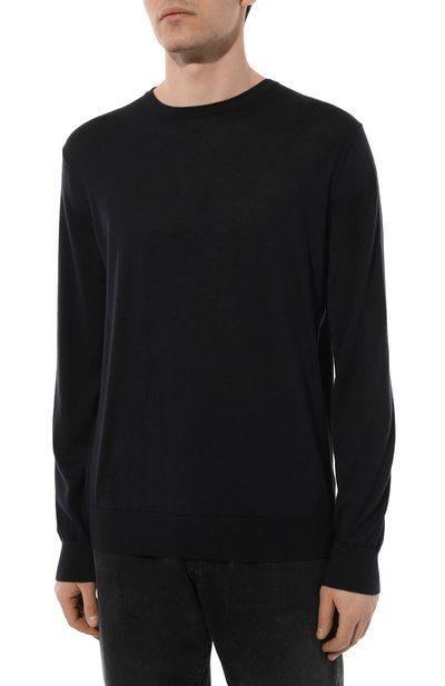 Джемпер из кашемира и шелка ZEGNA темно-синего цвета по цене 110500 руб., арт. E8J00/110, фото 3 Джемпер из кашемира и шелка ZEGNA, арт. E8J00/110, фото 3