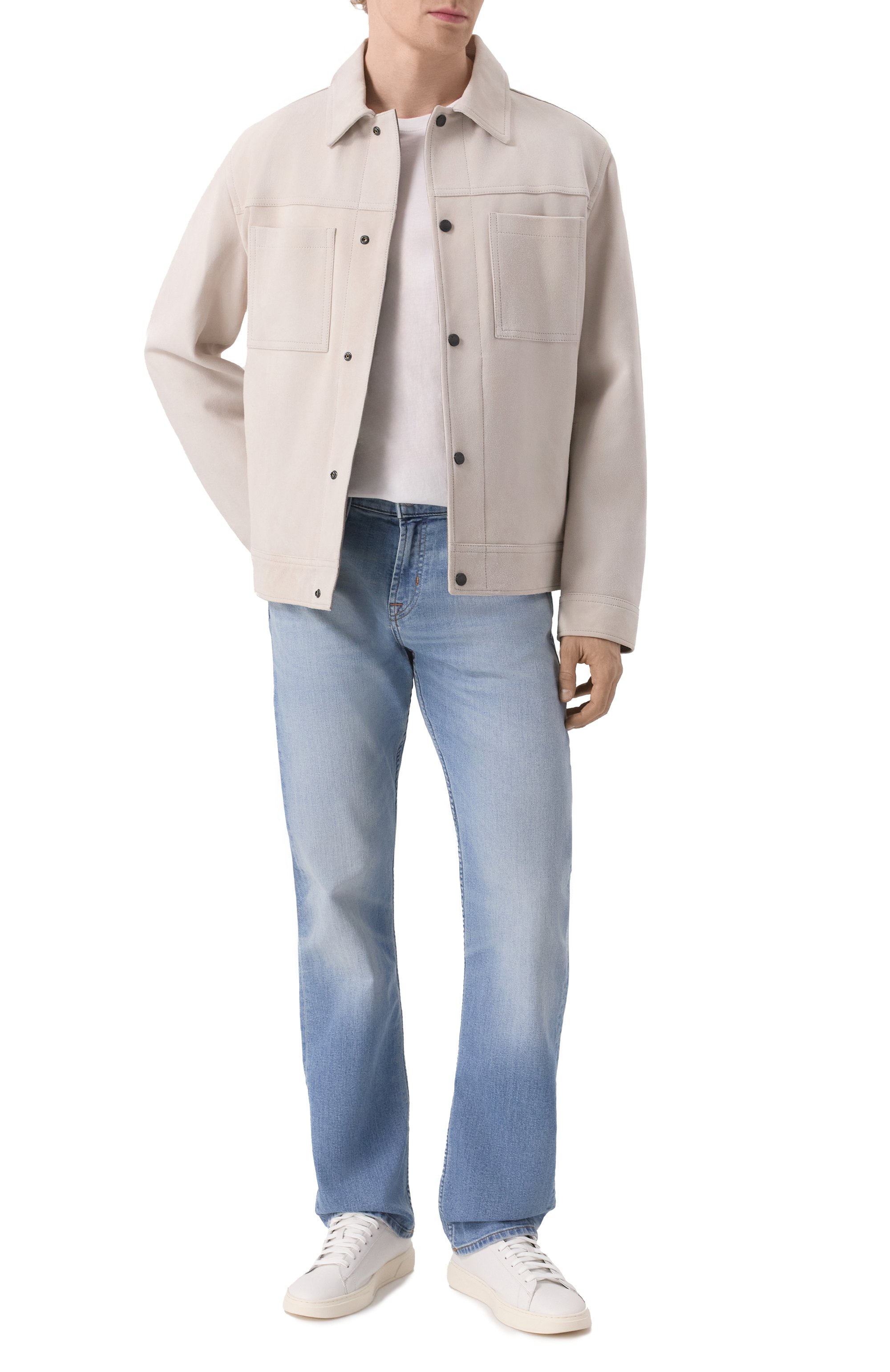 Замшевая куртка-рубашка BOSS ORANGE светло-бежевого цвета по цене 74800 руб., арт. 50537118, фото 2 Замшевая куртка-рубашка BOSS ORANGE, арт. 50537118, фото 2