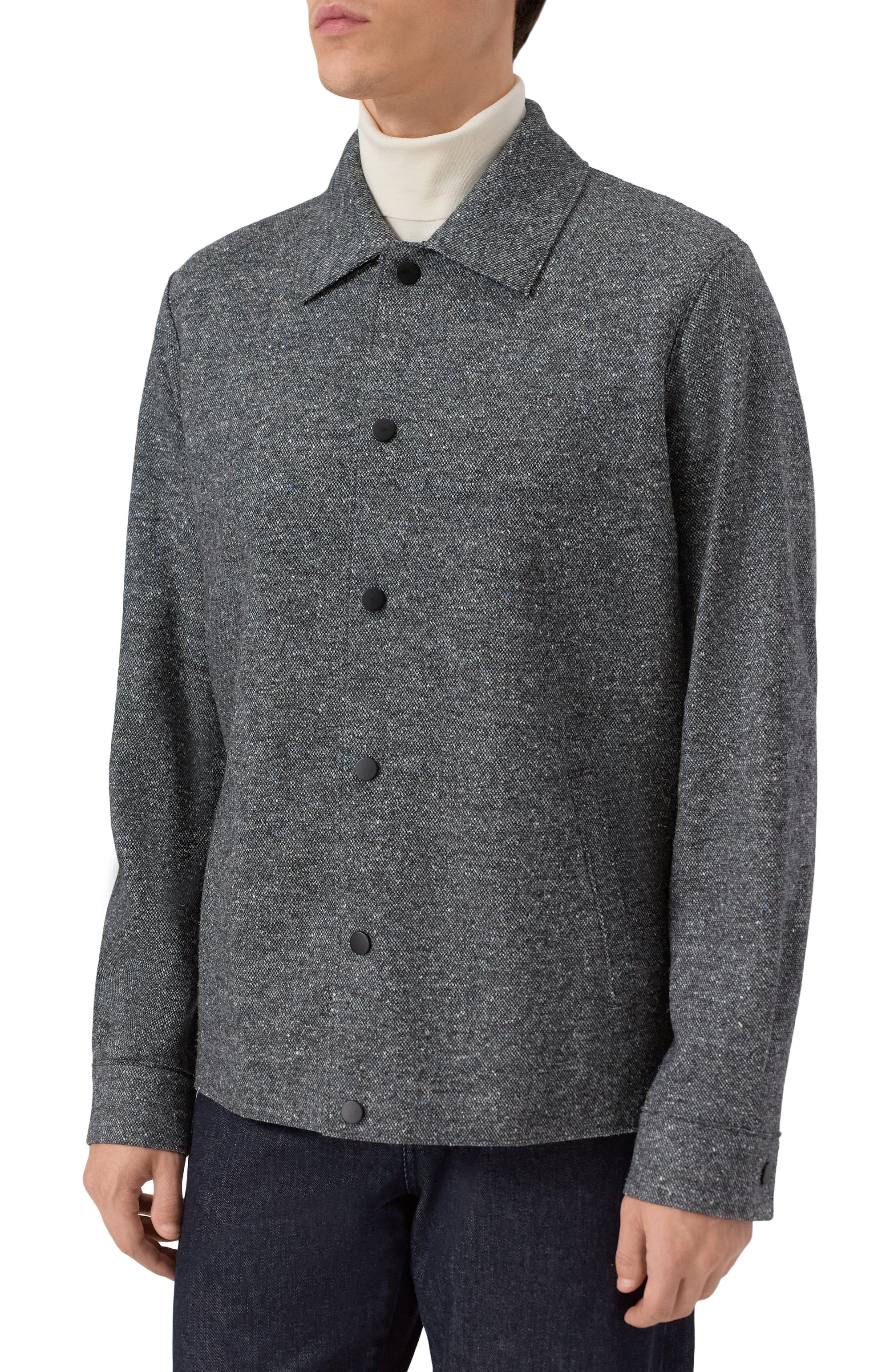 Куртка-рубашка из шерсти и шелка HARRIS WHARF LONDON, арт. CH9366MDH, фото 3