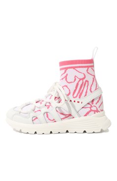 Детские текстильные кроссовки MARNI светло-розового цвета, арт. 76721/VAR02/28-35 | Фото 2 (Материал внешний: Текстиль; Материал сплава: Проставлено; Нос: Не проставлено; Материал внутренний: Текстиль)