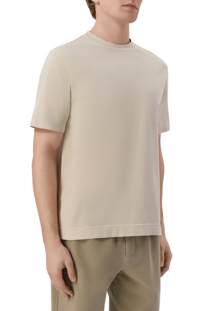 Хлопковая футболка CIRCOLO 1901 светло-бежевого цвета по цене 15450 руб., арт. CN5218, фото 3 Хлопковая футболка CIRCOLO 1901, арт. CN5218, фото 3