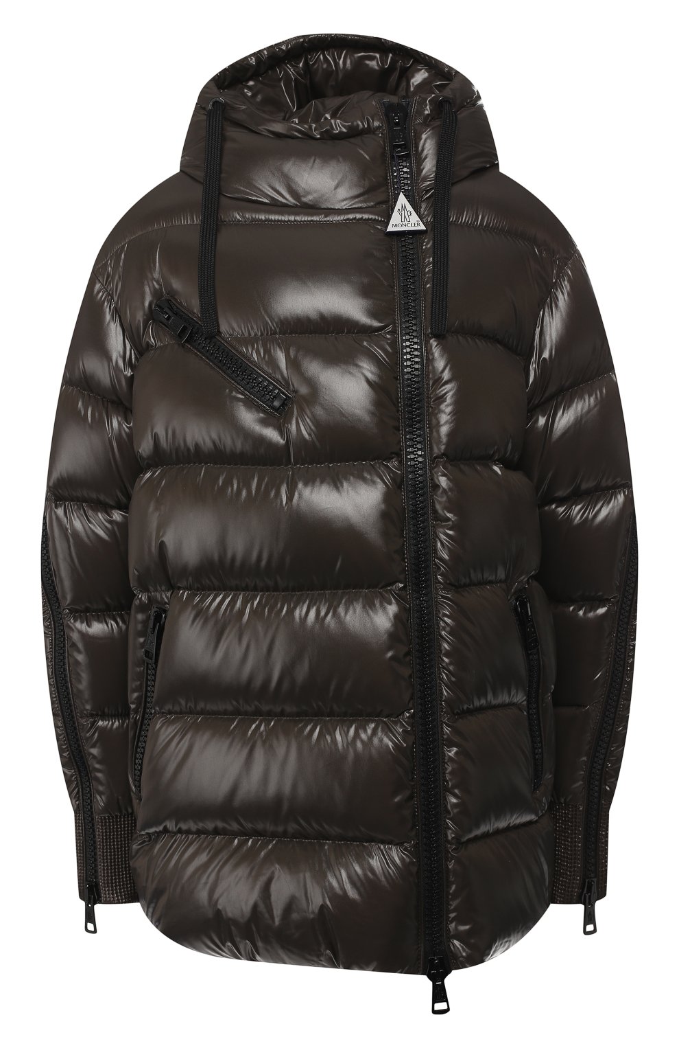 Стеганый пуховик с капюшоном MONCLER хаки цвета по цене 190000 руб., арт. D2-093-46909-05-68950, фото 1 Стеганый пуховик с капюшоном MONCLER, арт. D2-093-46909-05-68950, фото 1