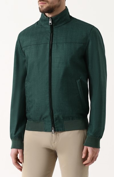 Бомбер на молнии из смеси шерсти и льна с шелком ANDREA CAMPAGNA, арт. A5T501/3934, фото 3