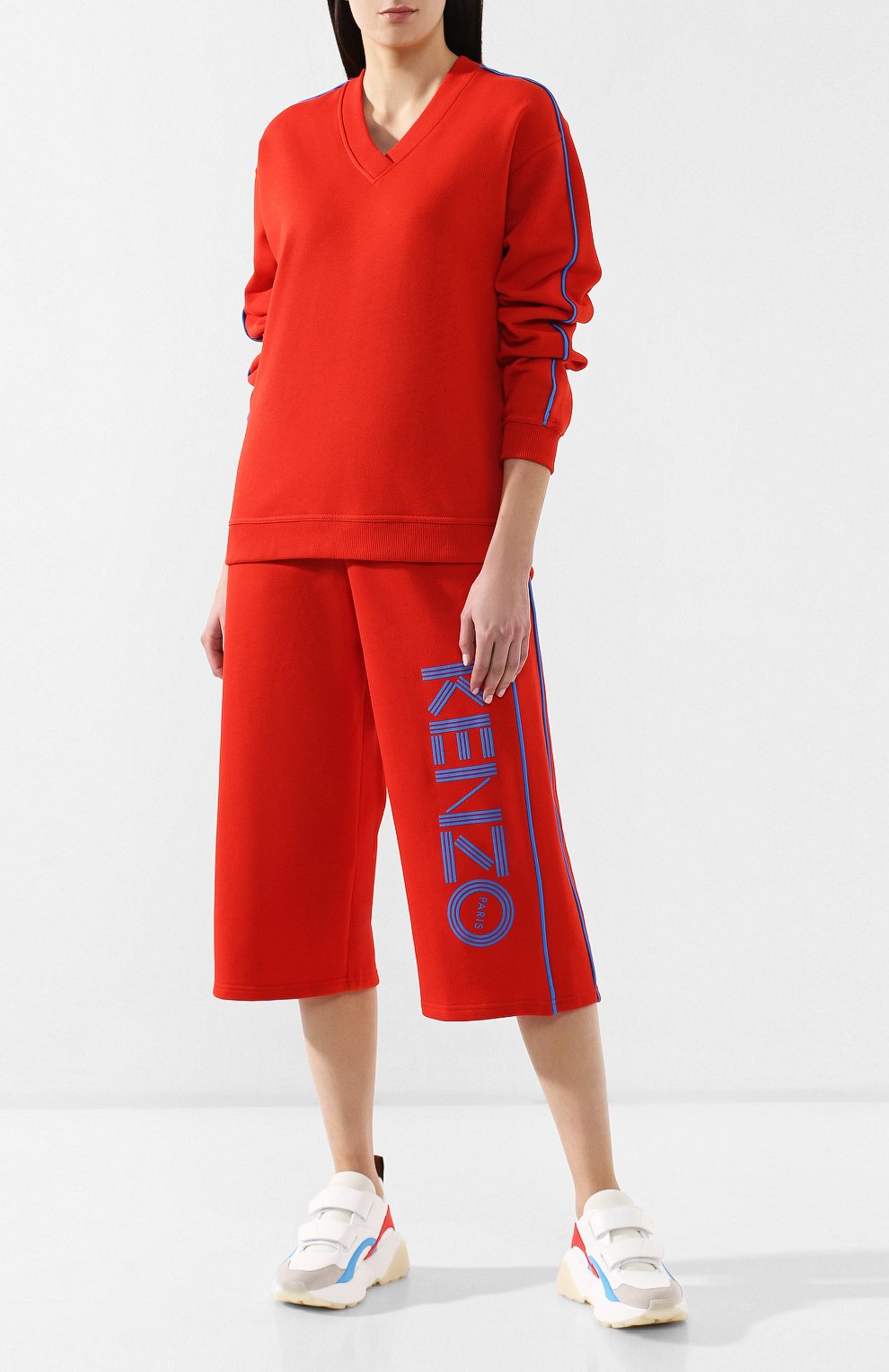 Хлопковый пуловер KENZO красного цвета по цене 27550 руб., арт. 2SW774952, фото 2 Хлопковый пуловер KENZO, арт. 2SW774952, фото 2