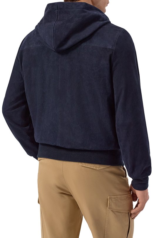 Замшевый бомбер Jacob Cohen JUE_H0091 080 D1391 RW Синий  JUE_H0091 080 D1391 RW Фото 4