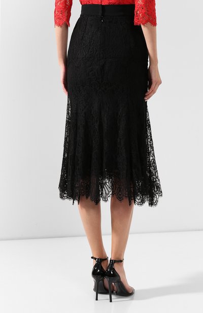 Кружевная юбка DOLCE & GABBANA черного цвета по цене 156500 руб., арт. F4BQ3T/FLMUV, фото 4 Кружевная юбка DOLCE & GABBANA, арт. F4BQ3T/FLMUV, фото 4