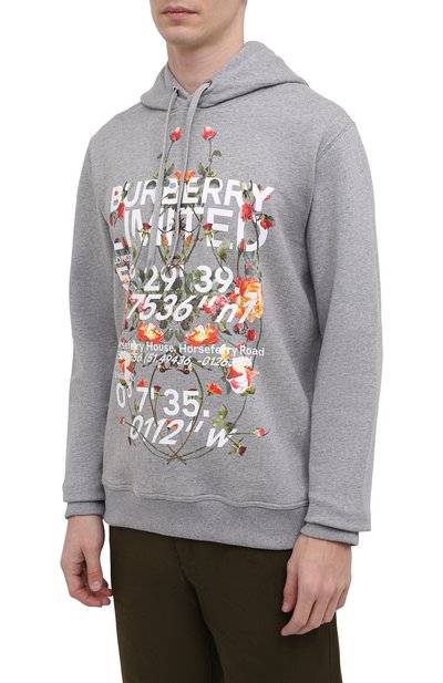Хлопковое худи BURBERRY, арт. 8037542, фото 3