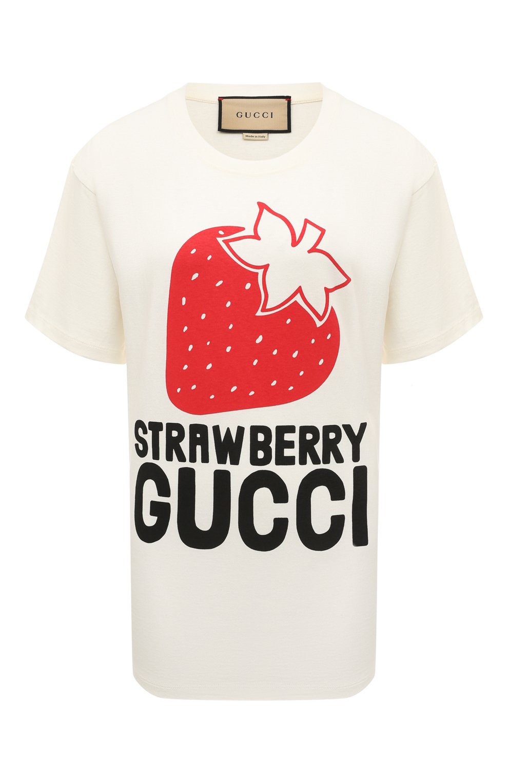 Хлопковая футболка GUCCI белого цвета по цене 56160 руб., арт. 615044 XJDZU, фото 1 Хлопковая футболка GUCCI, арт. 615044 XJDZU, фото 1