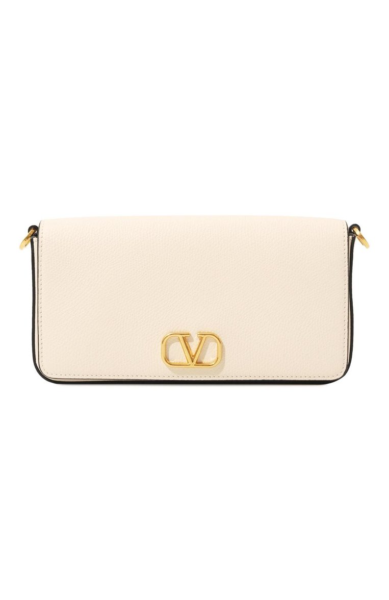 Женская сумка vlogo signature mini VALENTINO кремвого цвета, арт. 5W2P0Y63/SNP | Фото 1 (Ремень/цепочка: На ремешке; Материал: Натуральная кожа; Драгоценные камни: Проставлено; Материал сплава: Проставлено; Размер: mini)