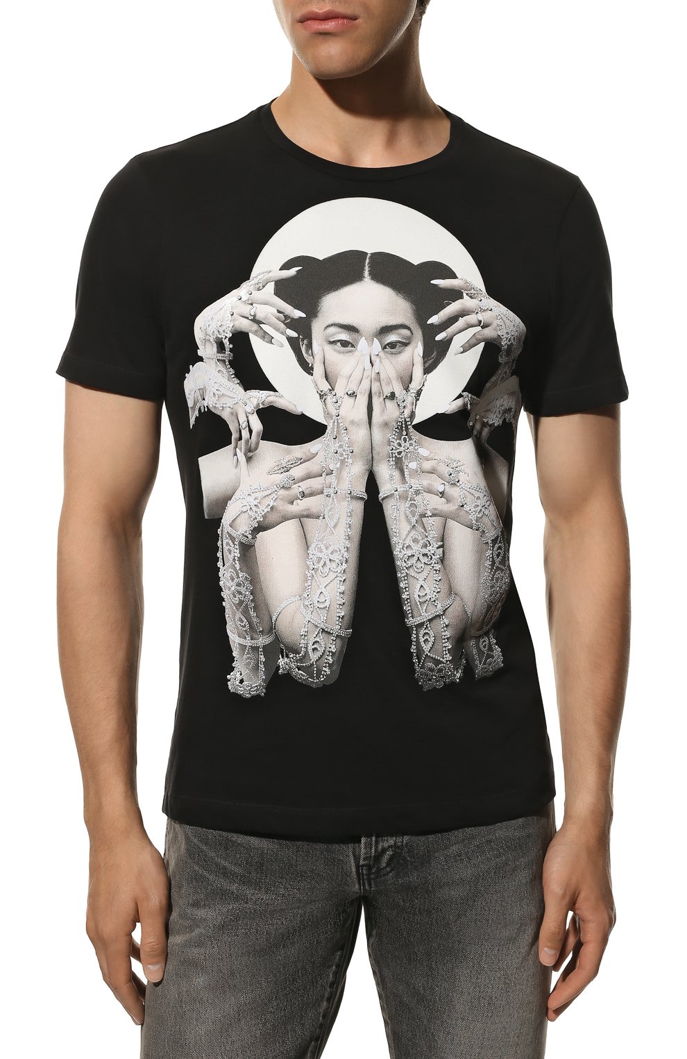 Хлопковая футболка RH45 черного цвета по цене 16300 руб., арт. LS02-I, фото 3 Хлопковая футболка RH45, арт. LS02-I, фото 3