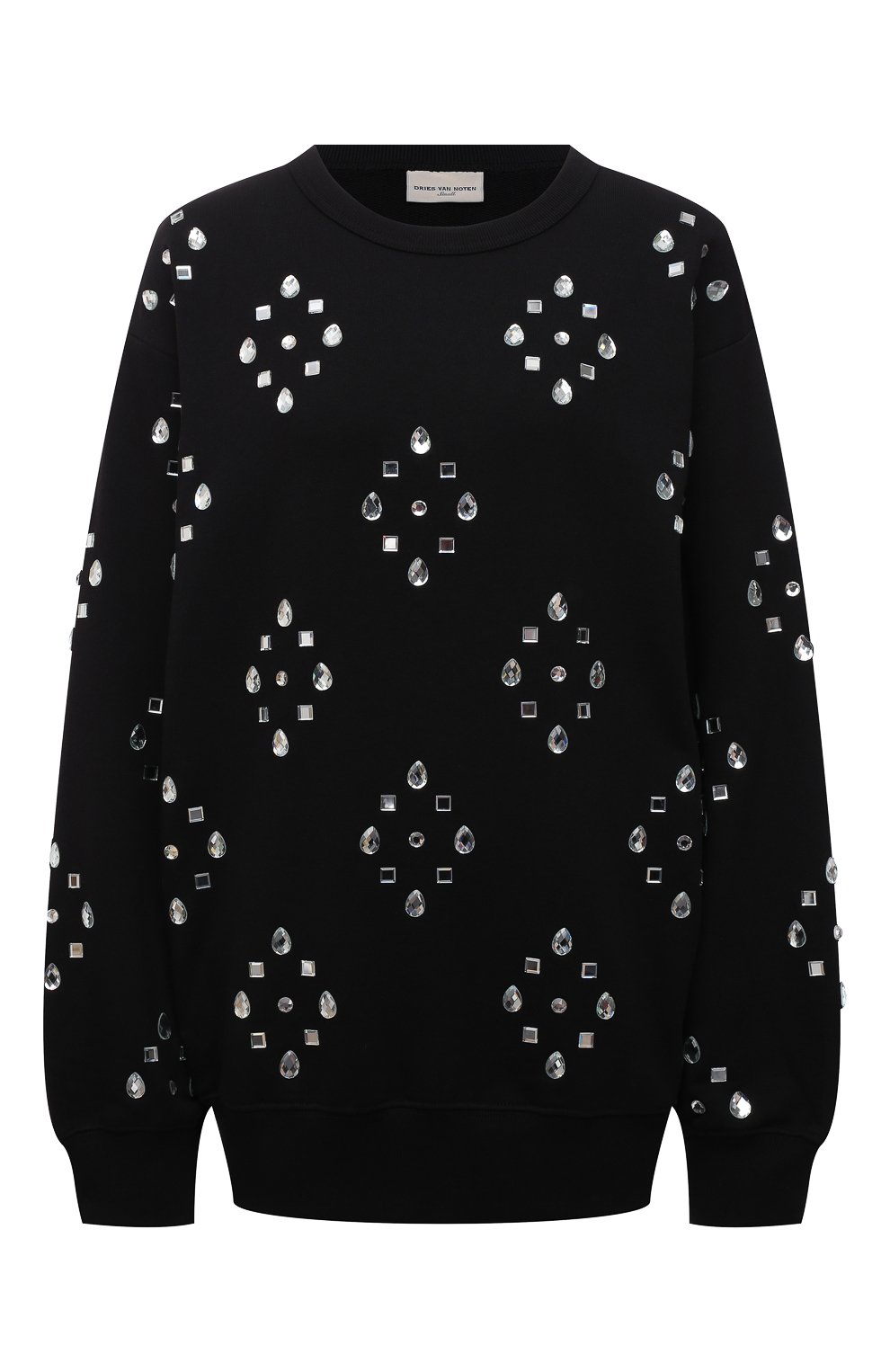 Хлопковый пуловер DRIES VAN NOTEN черного цвета по цене 49350 руб., арт. 212-031136-3608, фото 1 Хлопковый пуловер DRIES VAN NOTEN, арт. 212-031136-3608, фото 1
