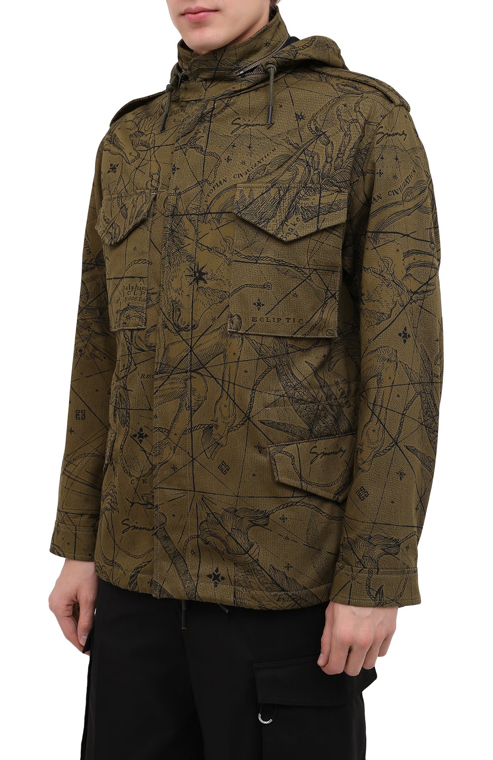 Хлопковая куртка GIVENCHY хаки цвета по цене 206000 руб., арт. BM00GG133A, фото 4 Хлопковая куртка GIVENCHY, арт. BM00GG133A, фото 4