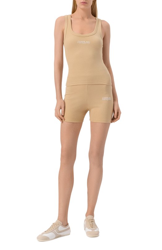 Хлопковые шорты Comme des Fuckdown CFABW01253 Бежевый  CFABW01253 Фото 2