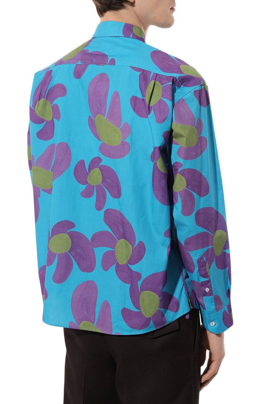 Рубашка JACQUEMUS голубого цвета по цене 49950 руб., арт. 22H216SH001/1077PRINTPURPLEFLOWERS, фото 4 Рубашка JACQUEMUS, арт. 22H216SH001/1077PRINTPURPLEFLOWERS, фото 4