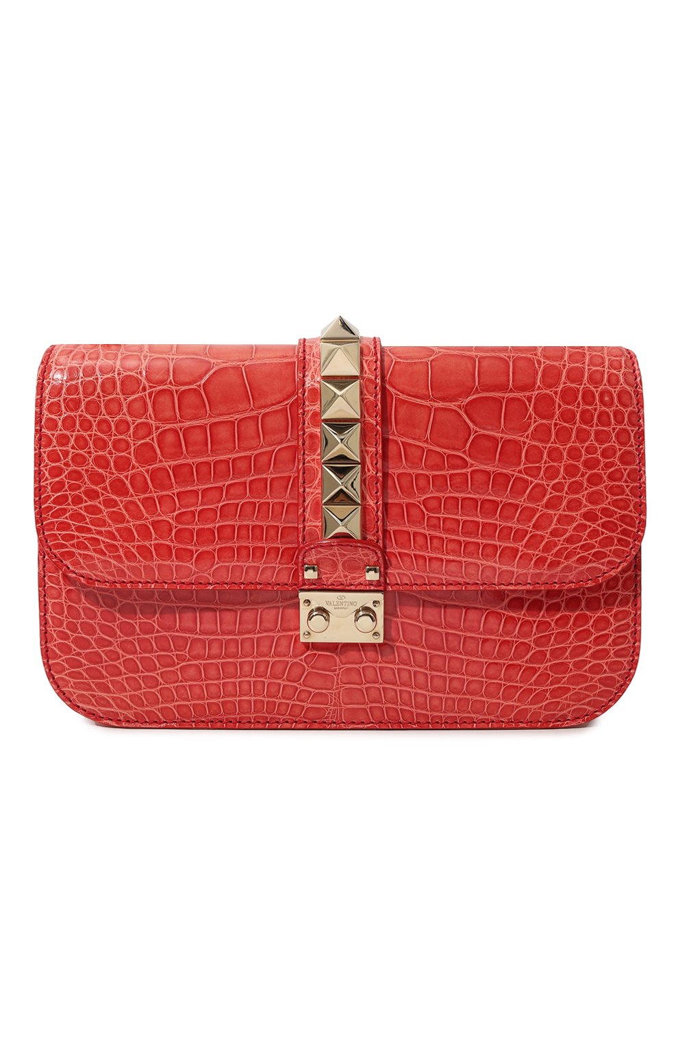 Сумка glam lock medium из кожи крокодила VALENTINO, арт. KW2B0398/C0D, фото 1