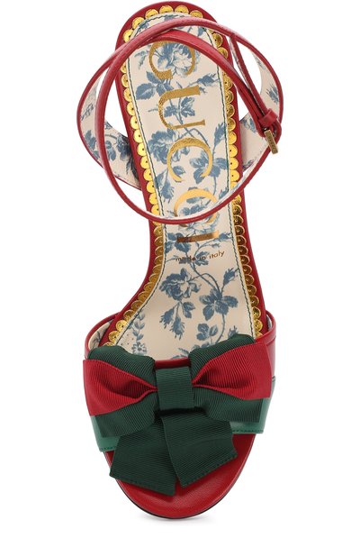 Кожаные босоножки с бантом на шпильке GUCCI, арт. 516206/0HEC0, фото 5