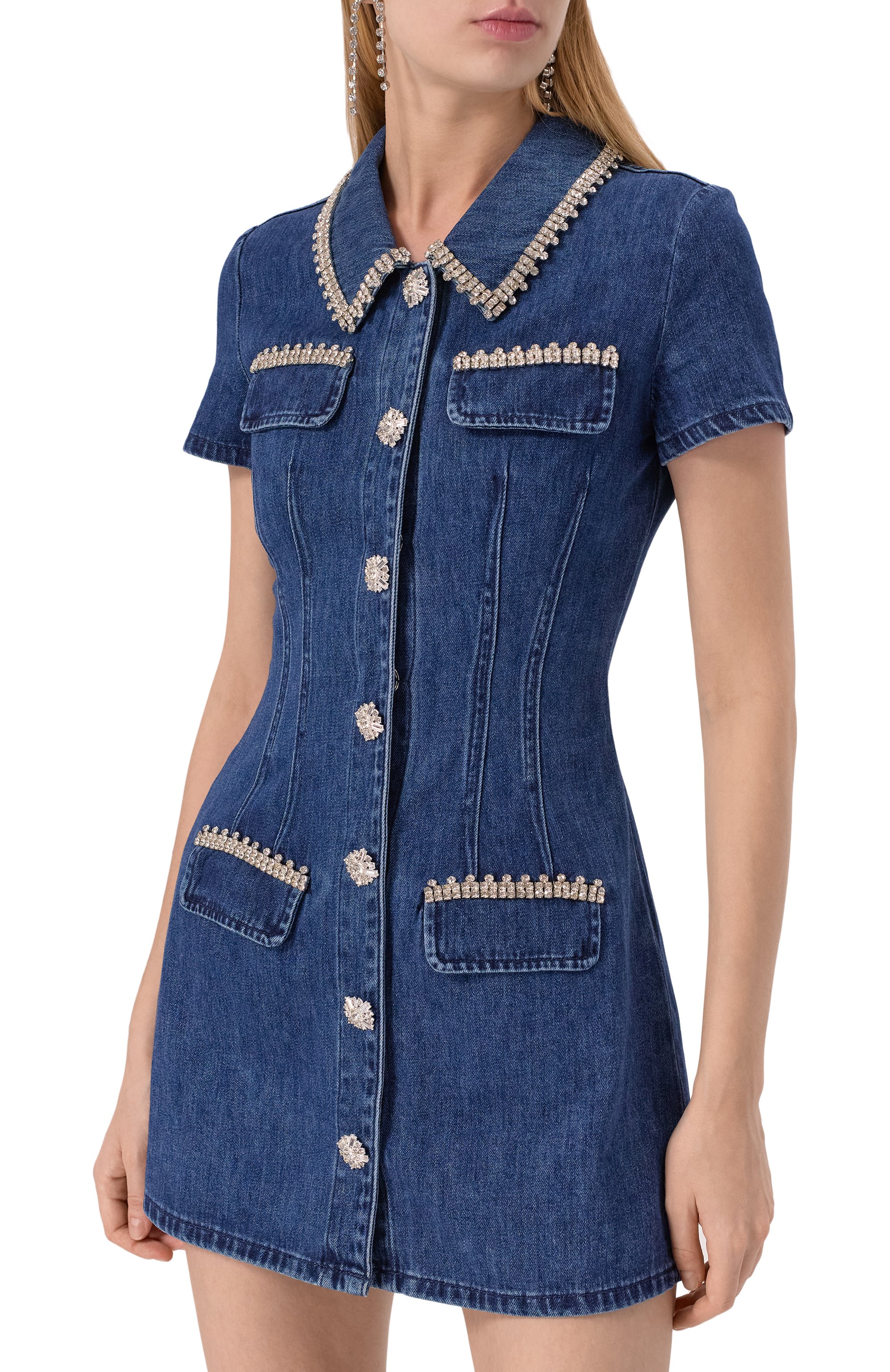 Джинсовое платье SELF-PORTRAIT, арт. SS24921SBL, фото 3