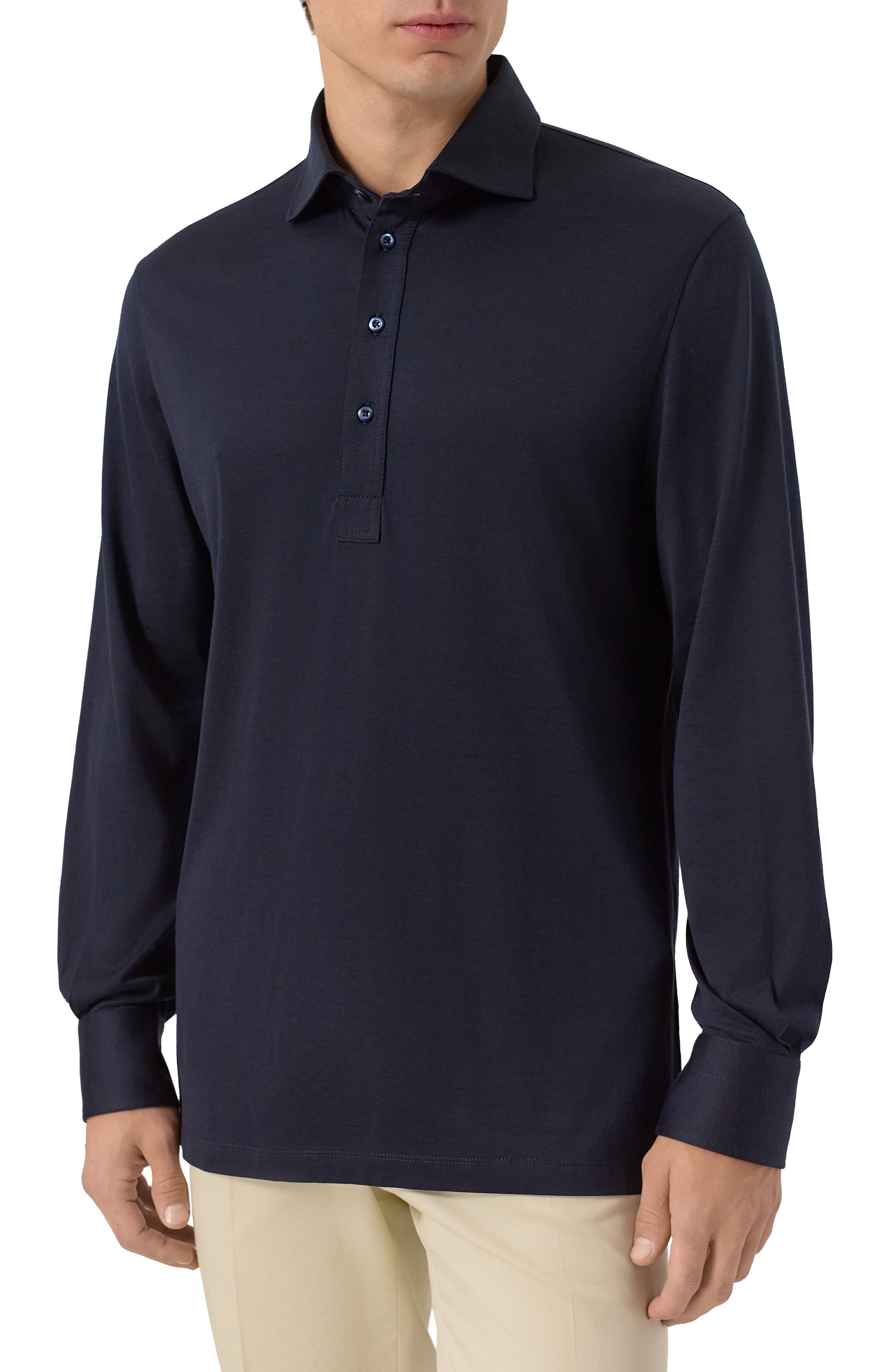 Поло из шелка и хлопка BRUNELLO CUCINELLI, арт. MH8363914, фото 3