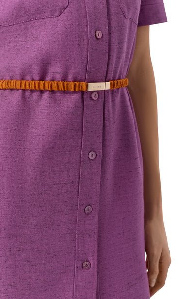 Платье из вискозы GUCCI фиолетового цвета по цене 423500 руб., арт. 852004/ZAUB4, фото 4 Платье из вискозы GUCCI, арт. 852004/ZAUB4, фото 4