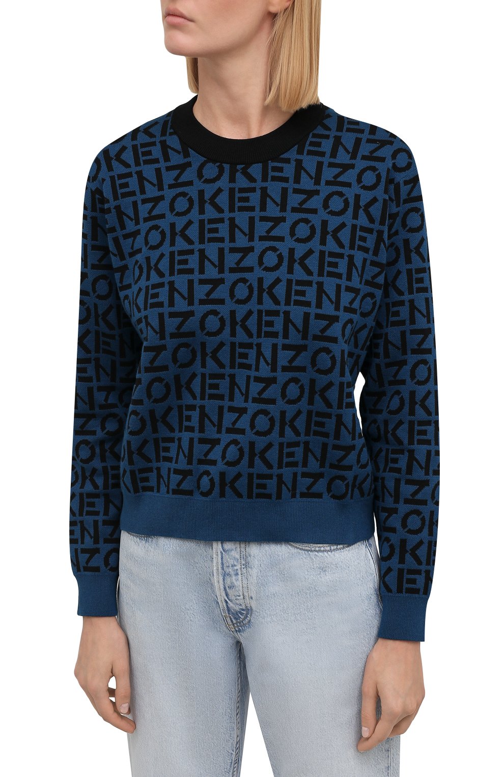 Пуловер KENZO синего цвета по цене 29950 руб., арт. FB62PU6363SC, фото 3 Пуловер KENZO, арт. FB62PU6363SC, фото 3