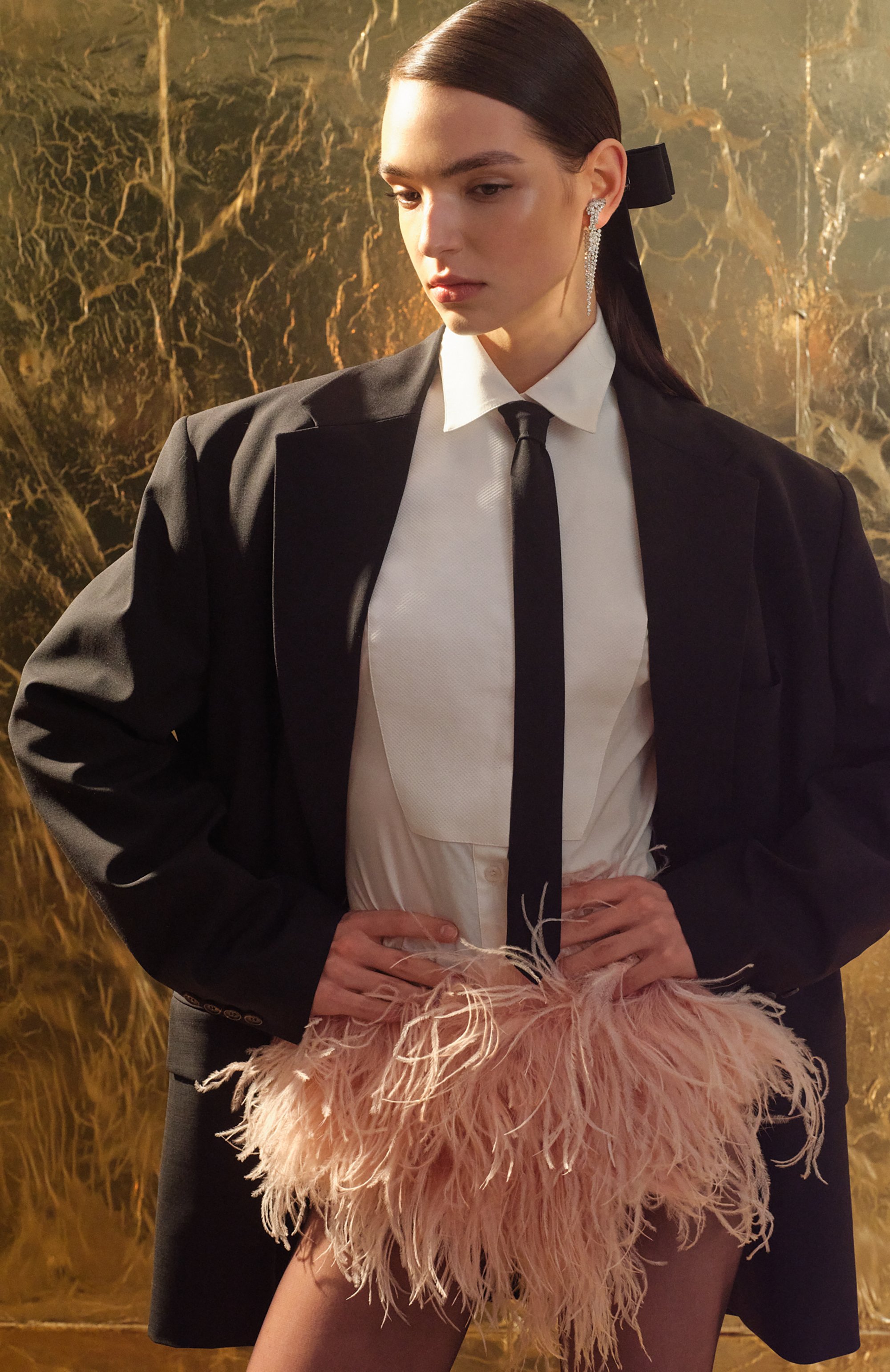 Юбка с отделкой перьями THE NEW ARRIVALS ILKYAZ OZEL, арт. W24_NA03700050583, фото 6