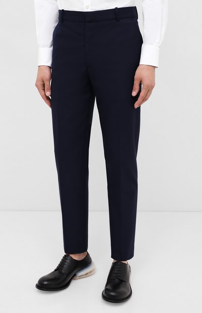 Хлопковые брюки ALEXANDER MCQUEEN темно-синего цвета по цене 77500 руб., арт. 615652/QPS47, фото 3 Хлопковые брюки ALEXANDER MCQUEEN, арт. 615652/QPS47, фото 3