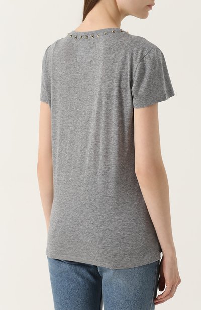 Футболка прямого кроя с шипами VALENTINO, арт. NB3MG03A/2QK, фото 4